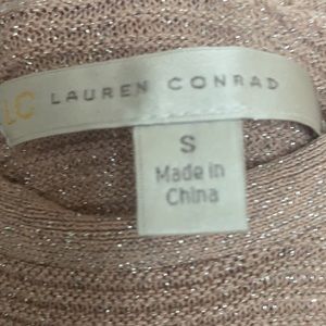 Pink sparkle sweater with tie neck back